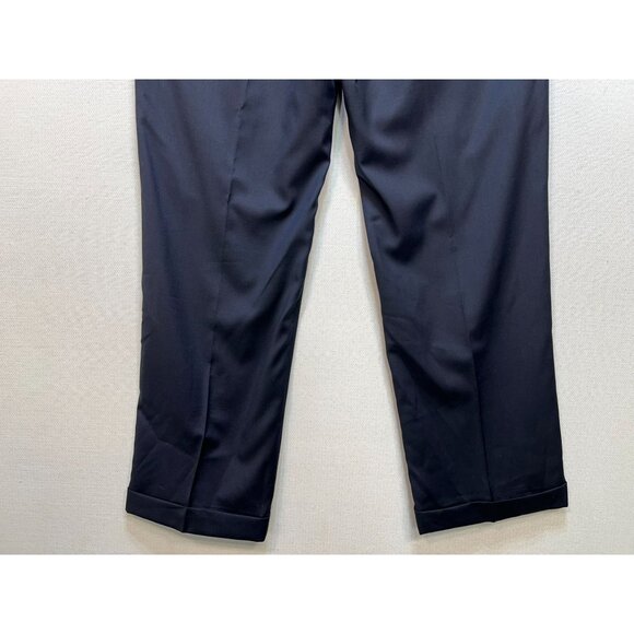 Jos. A. Bank Men's Pleated Front Dress Pants Cuffed Hem Size 38 Reg Blue Solid - Picture 9 of 9